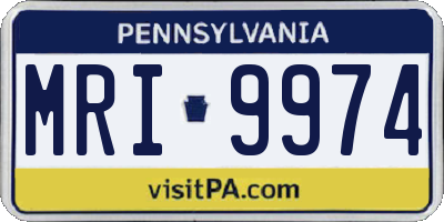PA license plate MRI9974