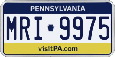 PA license plate MRI9975