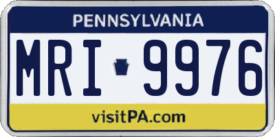 PA license plate MRI9976