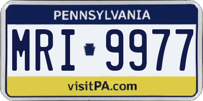 PA license plate MRI9977