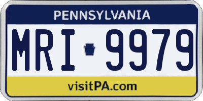 PA license plate MRI9979