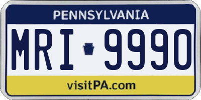 PA license plate MRI9990