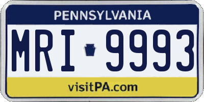 PA license plate MRI9993