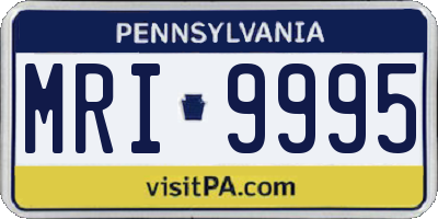 PA license plate MRI9995