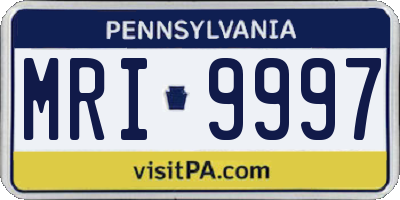 PA license plate MRI9997