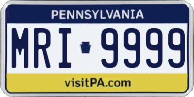 PA license plate MRI9999