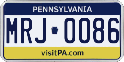 PA license plate MRJ0086