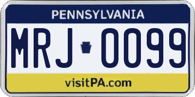 PA license plate MRJ0099