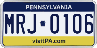 PA license plate MRJ0106