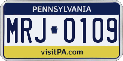 PA license plate MRJ0109