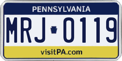 PA license plate MRJ0119