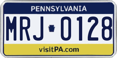 PA license plate MRJ0128