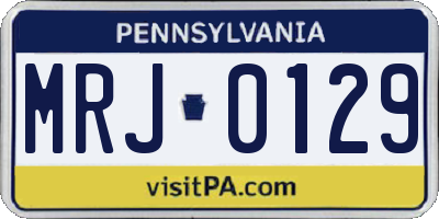 PA license plate MRJ0129