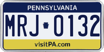 PA license plate MRJ0132