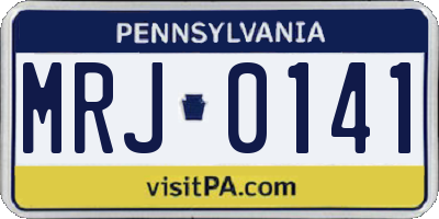 PA license plate MRJ0141