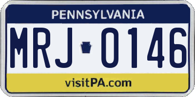 PA license plate MRJ0146