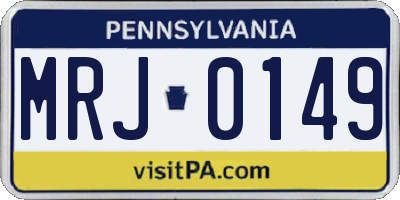PA license plate MRJ0149