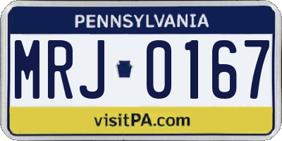 PA license plate MRJ0167