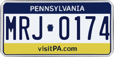 PA license plate MRJ0174