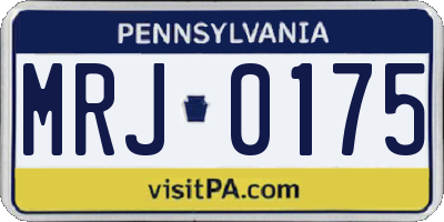 PA license plate MRJ0175