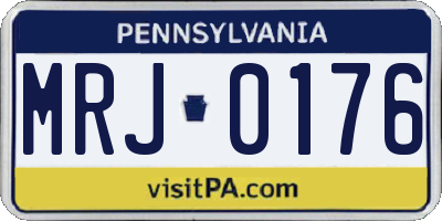 PA license plate MRJ0176
