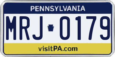 PA license plate MRJ0179