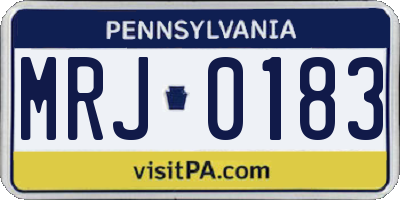 PA license plate MRJ0183