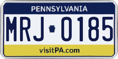 PA license plate MRJ0185