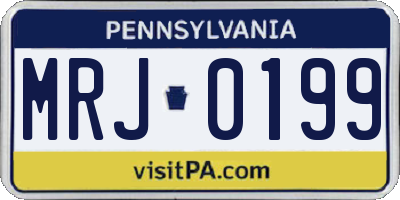PA license plate MRJ0199