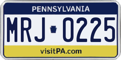 PA license plate MRJ0225