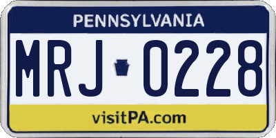 PA license plate MRJ0228