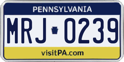 PA license plate MRJ0239