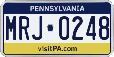 PA license plate MRJ0248