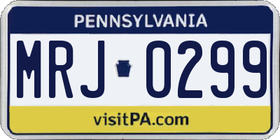 PA license plate MRJ0299