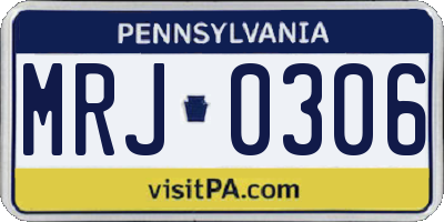 PA license plate MRJ0306