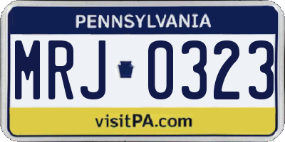 PA license plate MRJ0323