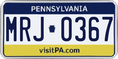 PA license plate MRJ0367