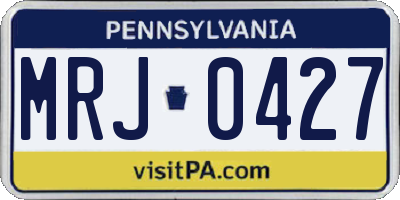 PA license plate MRJ0427