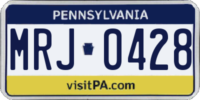 PA license plate MRJ0428