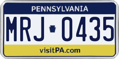 PA license plate MRJ0435