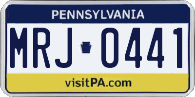 PA license plate MRJ0441
