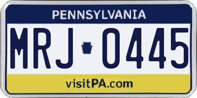 PA license plate MRJ0445