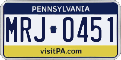 PA license plate MRJ0451