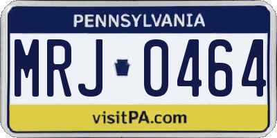 PA license plate MRJ0464