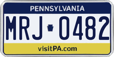 PA license plate MRJ0482