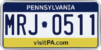 PA license plate MRJ0511