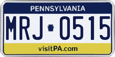 PA license plate MRJ0515