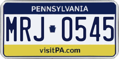 PA license plate MRJ0545