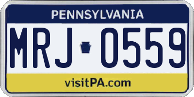 PA license plate MRJ0559