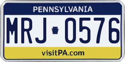 PA license plate MRJ0576